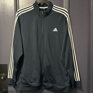 Adidas Full Zip Jacket with Pockets Navy Blue and White 2XL